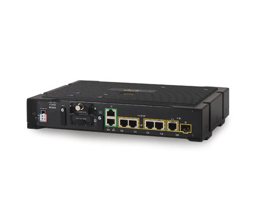 Rear panel view of Cisco IR1800 Series Rugged Router with various Ethernet ports.