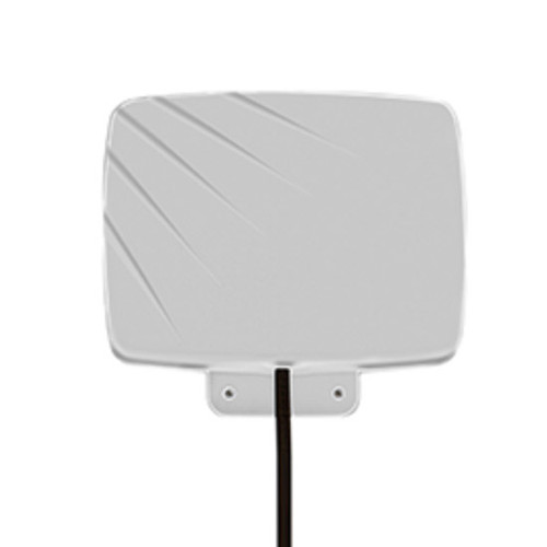 White 2-in-1 antenna with an integrated black cable and mounting holes.
