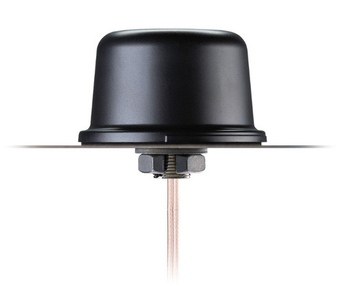 MA841 Colosseum cellular antenna mounted on a surface with a threaded nut and cable.