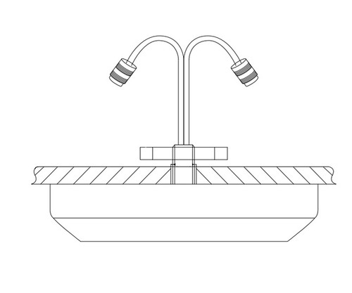 Diagram of a LTE-ANTM-I-2-W cellular antenna mounted through a surface.