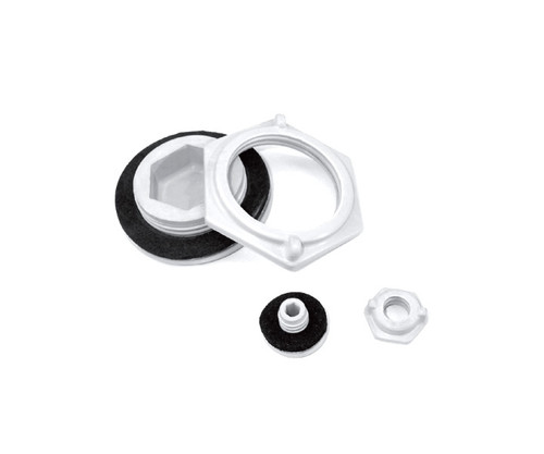 REHP Series 2 Hole Plug Kit components featuring two plastic plugs and locking nuts.
