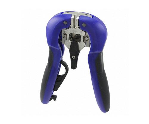 Blue and black RVUTT01 termination tool viewed from the front.