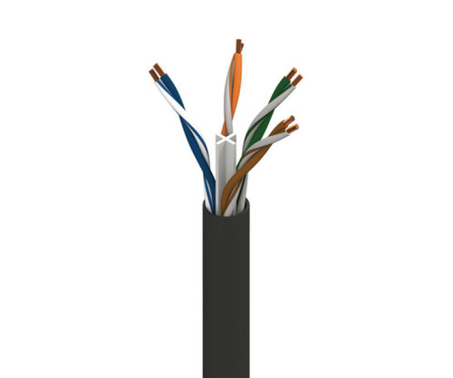 Unshielded twisted-pair (UTP) network cable with four colored wire pairs and a central separator.