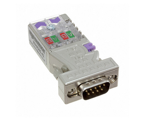 MA9D00-42 D-Sub connector with a 9-pin male interface and a terminal block.