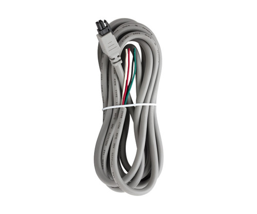 A bundled gray power cord with a multi-pin connector at one end.