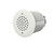 Mx-F-AUDA circular microphone/speaker unit with a perforated white front face.