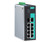 EDS-G308-2SFP industrial Ethernet switch with eight ports, status LEDs, and Moxa branding.