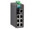 Moxa EDS-208 series industrial Ethernet switch with eight ports and status indicator LEDs.