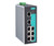Moxa EDS-408A industrial ethernet switch with eight ports and status indicator LEDs.