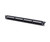 A black 24-port Cat6 RJ45 patch panel, model RV6PPF1U24BK.