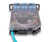 FSCS312DSCP fiber splice cassette with a clear cover and blue fiber optic connectors.