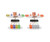 Diagram of two KVM switch setups connecting workstations to multiple servers via color-coded cables.