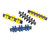 Four metal fiber optic adapter plates with color-coded protective connector caps.