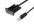 A configuration cable with a DB9 female connector and an RJ45 modular plug.