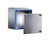 Rittal Hygienic Design HD terminal box with its detached square stainless steel cover.