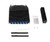 CCH-CS12-A8-P00KE pigtailed splice cassette with six blue fiber optic connectors and included accessories.