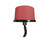 Red cellular antenna with a mounting base and attached black cable.