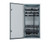 Open ZDF48-RA industrial distribution frame cabinet showing internal mounting rails and installed networking equipment.
