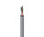 Gray multiconductor cable with exposed, color-coded internal wiring.