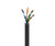 Copper network cable with four twisted pairs of color-coded wires exposed at the end.