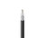 Twinaxial cable with exposed layers including braid shield, foil, insulation, and conductors.