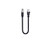 Short black RJ45 to M12 CAT 6A shielded patch cable.