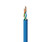 Stripped blue ethernet cable revealing color-coded twisted copper wire pairs.