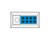 Top-down diagram of a rectangular cable entry seal kit with eight blue modules.