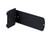 Black DIN-rail mount bracket with a flat extension plate.