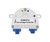 Mobotix Overvoltage-Protection LSA device in white housing with two blue connectors.