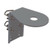 A gray metal pole mount bracket featuring U-bolts and a circular hole.
