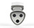 White IoT camera unit with two lenses and one central sensor.