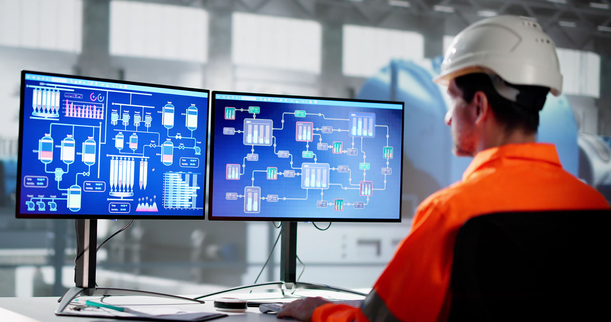 Industrial Network Engineers Viewing Monitors