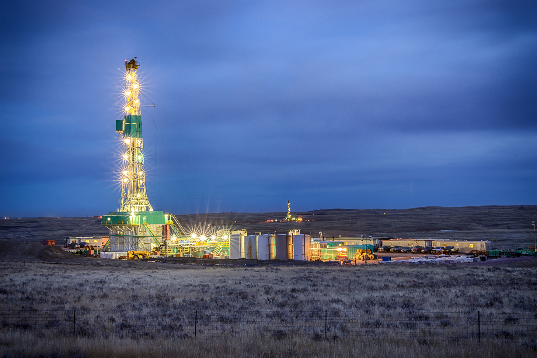 Oil and Gas Refinery at Dusk