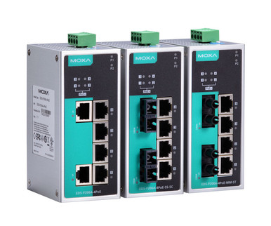 Moxa EDS-P206A-4PoE Series PoE+ Unmanaged Industrial Ethernet Switches