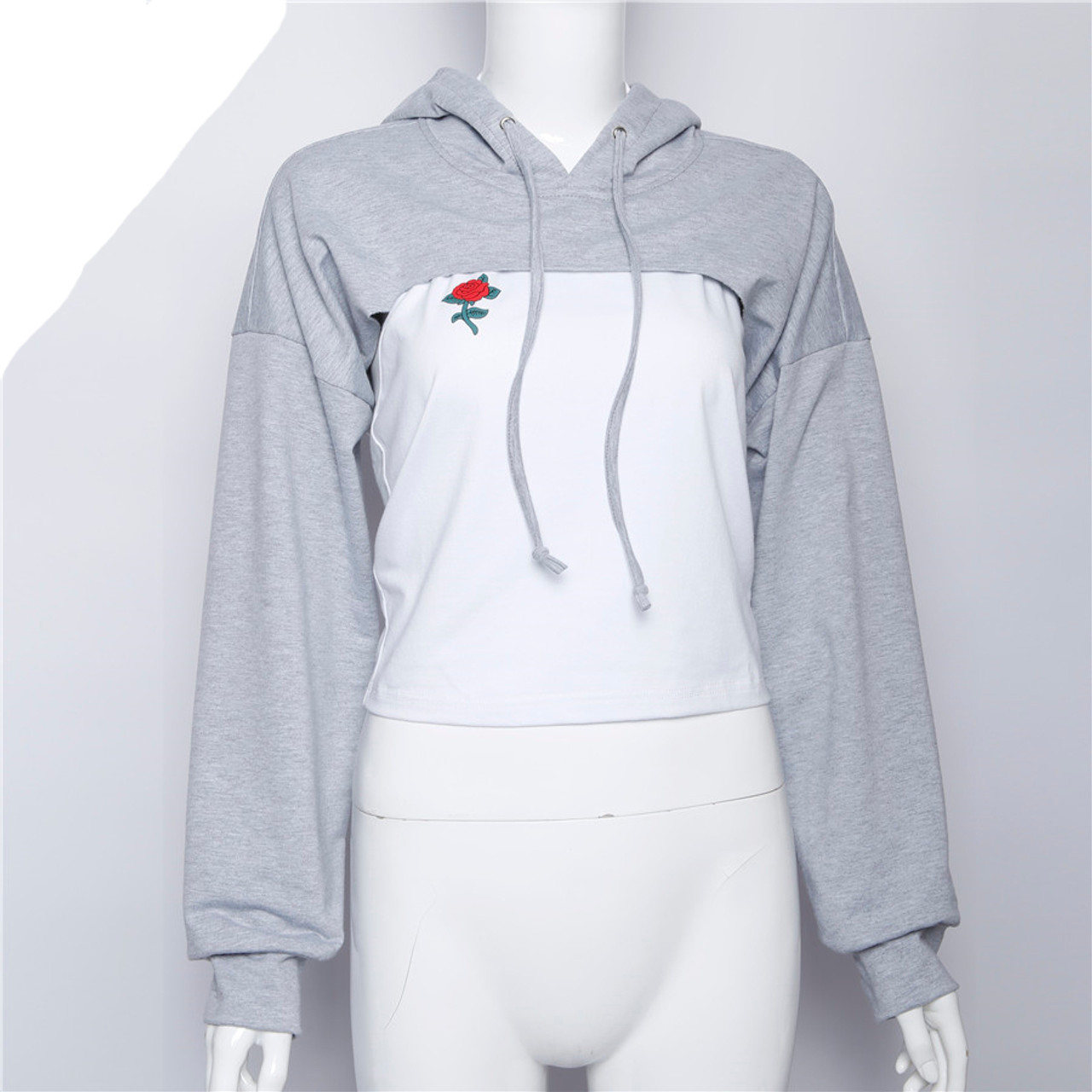 Loose crop hoodie clearance