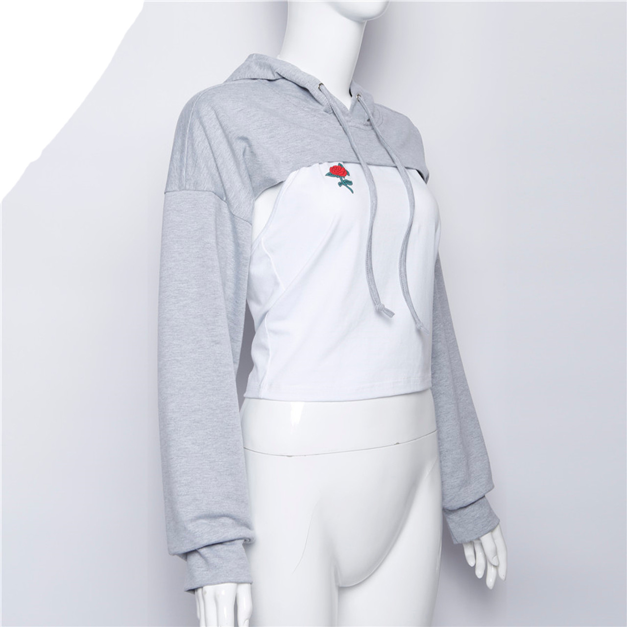 Loose crop hoodie clearance