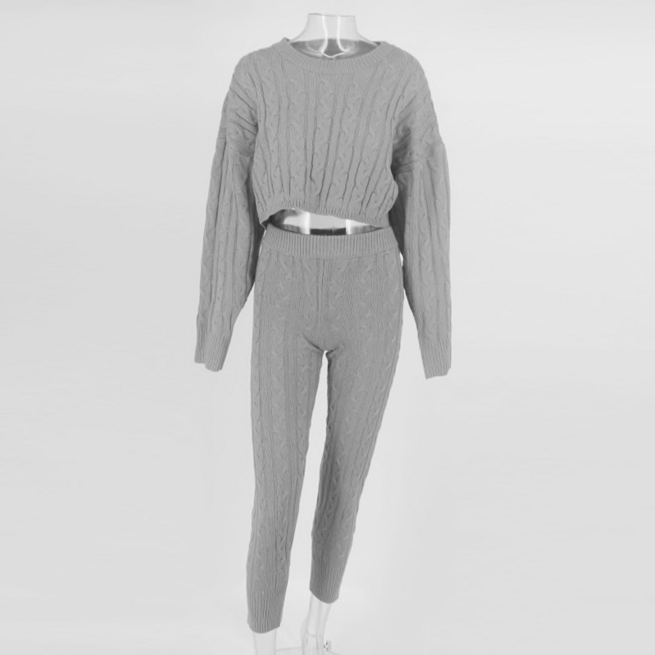 Women Two Piece Set Sweater And Trousers Tracksuits Autumn And Winter ...