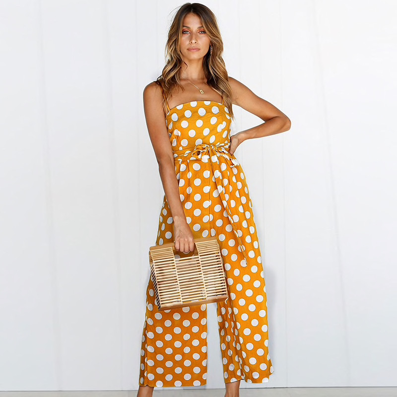 Polka Dot Camisole Jumpsuit Women 