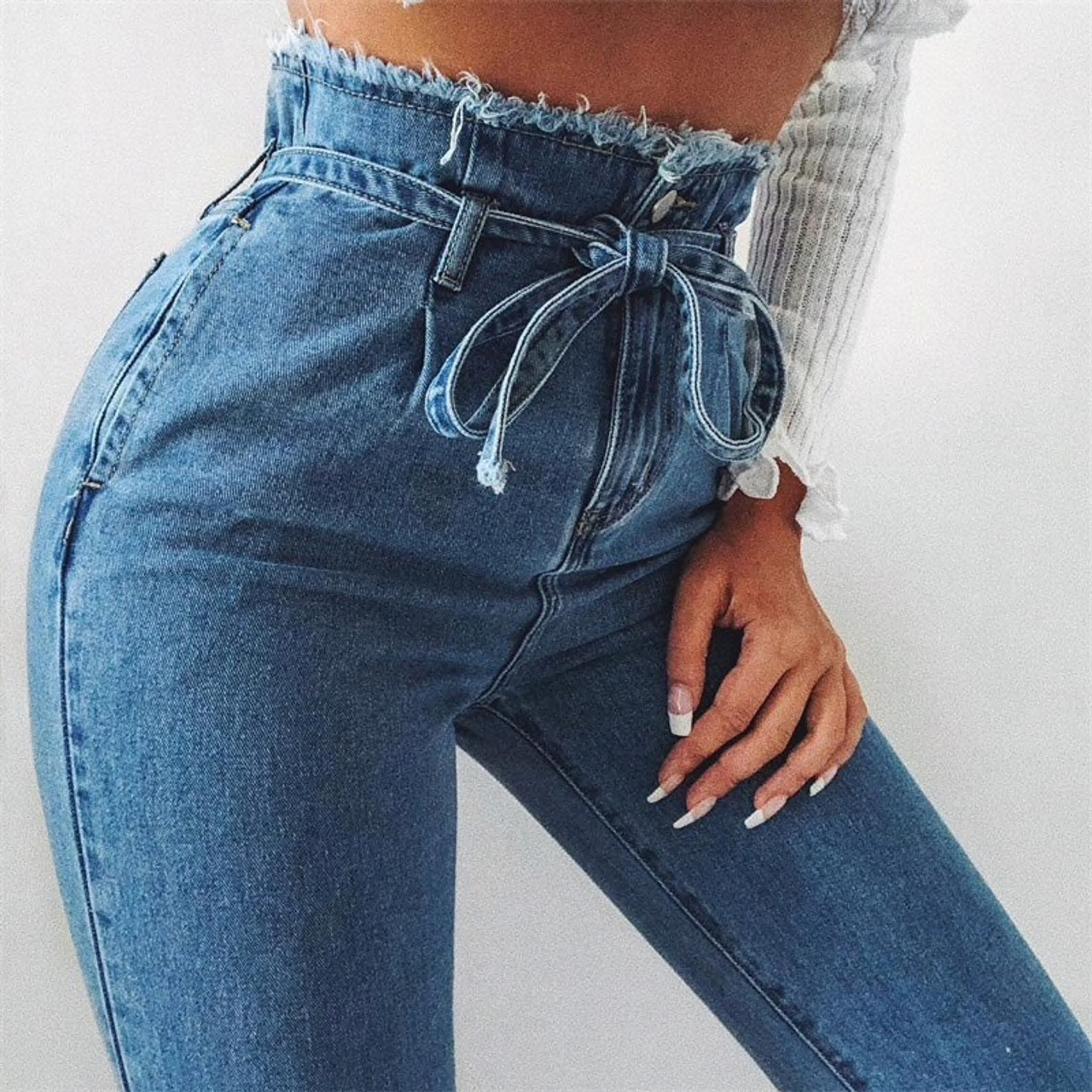 Women's Stretch Denim Jeans Fashion Designer Skinny Long Pants (Plus S –  International Women's Clothing - Women's fashion designer plus size clothes