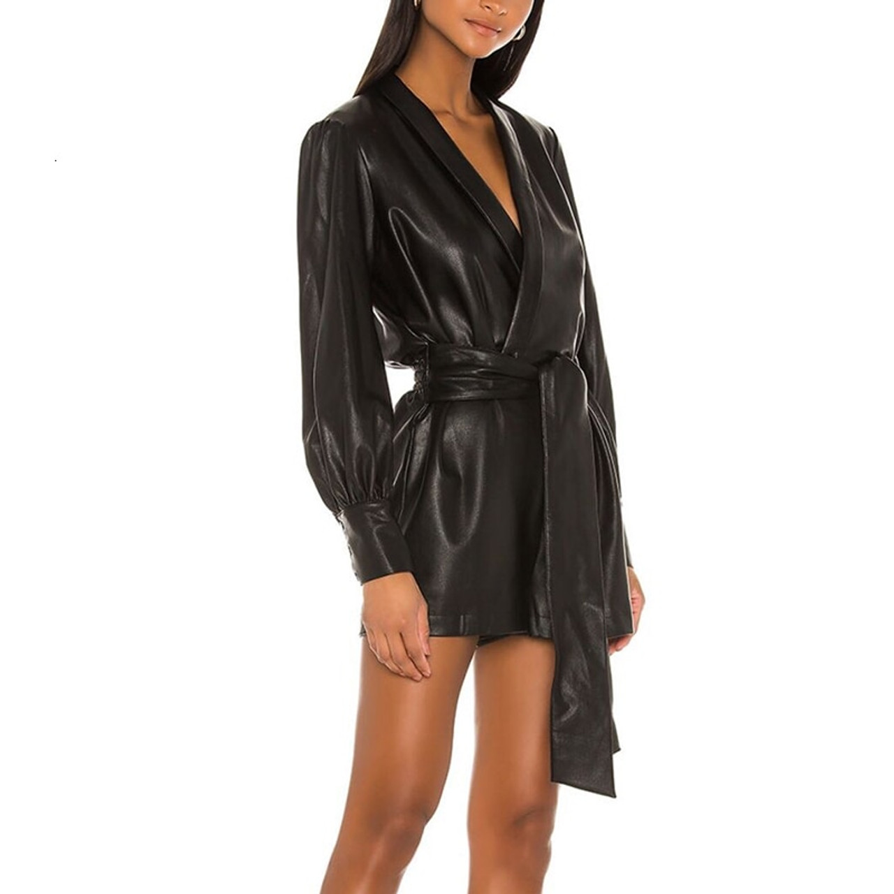 leather playsuit