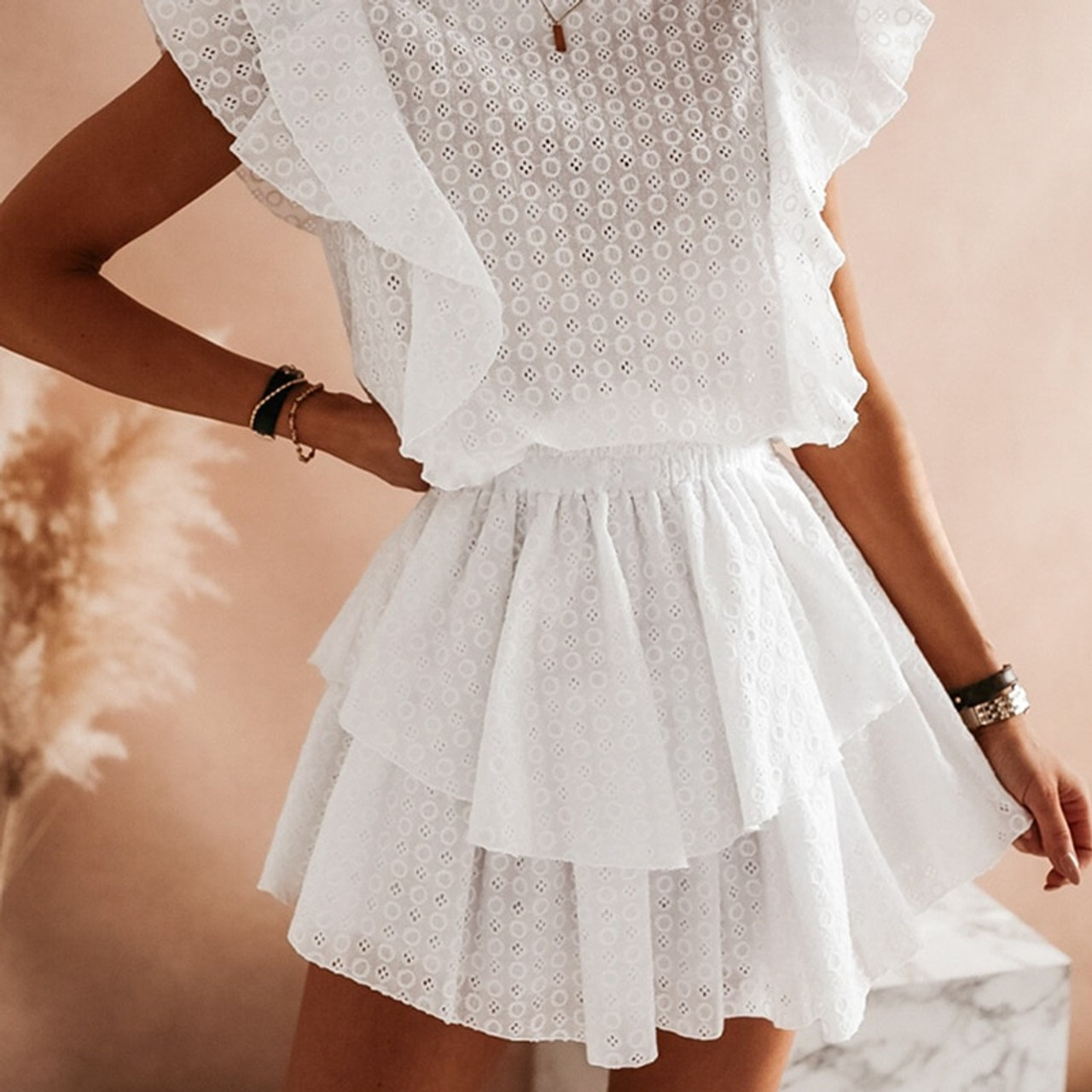 Sexy Short White Lace Dress