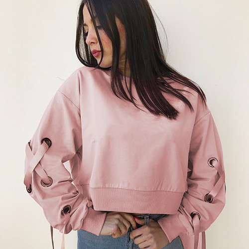 pink hoodie lace up cropped sweatshirts - PALACEFCHIC pink hoodie lace up cropped sweatshirts - PALACEFCHIC