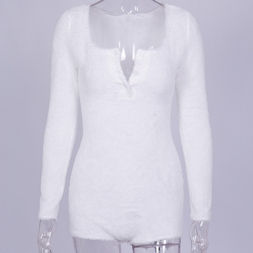 white bodycon jumpsuit