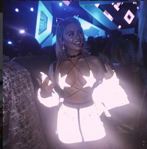 Reflective Sexy Star Camis Crop Top Night Club Gothic Summer Tops Women 2018 Strappy Harajuku Shirt Bralette