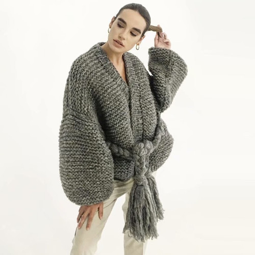 Pure handmade Women cardigan knitted sweater v neck solid beige gray pink loose long sleeve casual outwear autumn winter coat  Pure handmade Women cardigan knitted sweater v neck solid beige gray pink loose long sleeve casual outwear autumn winter coat