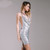 Show My Body Drape Neck Sequin Dress