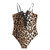Deep V Lace Up Leopard Bodysuit