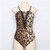 Deep V Lace Up Leopard Bodysuit