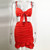 Sleeveless Women Beach Red Ruffle Two-piece Suit Dress